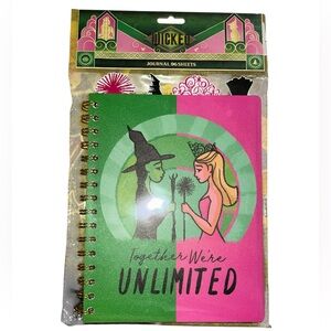 Wicked- Together We're Unlimited Spiral Journal - Green & Pink (NWT)